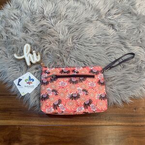 Kalencom Diaper Clutch Bag Changing Pad Orange Floral New